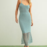 Net Pattern On Bottom Knitted Dress