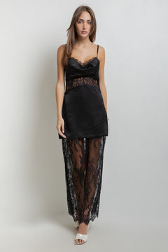 Lace Combo Satin Dress