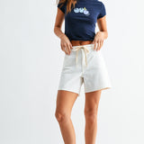 Just Black - Tie Waist Longer Short