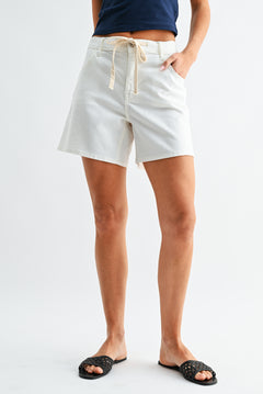 Just Black - Tie Waist Longer Short