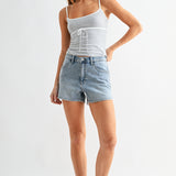 Just Black - Sweat Short With Curved Hem