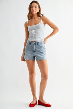 Sweat Short With Curved Hem