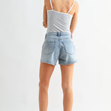 Just Black - Sweat Short With Curved Hem
