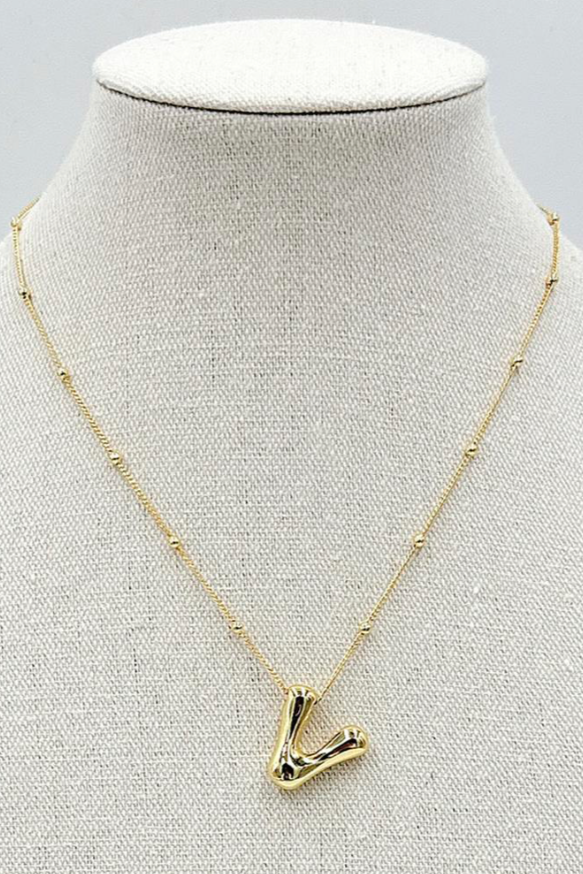 Big Initial V Necklace