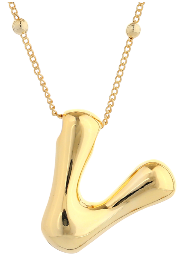 Big Initial V Necklace