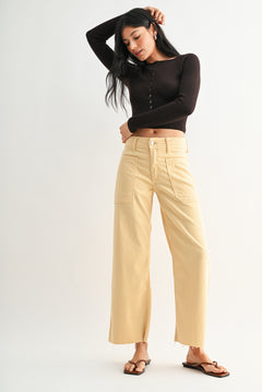 Just Black - Stretch Twill Utility Wide Leg