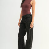 Just Black - Low Rise Relaxed Straight Leg