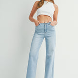 Just Black - Frayed Waistband Slouchy Wide Leg