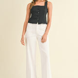 Just Black - Patch Pocket Wide Leg Flare