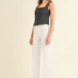 Just Black - Patch Pocket Wide Leg Flare