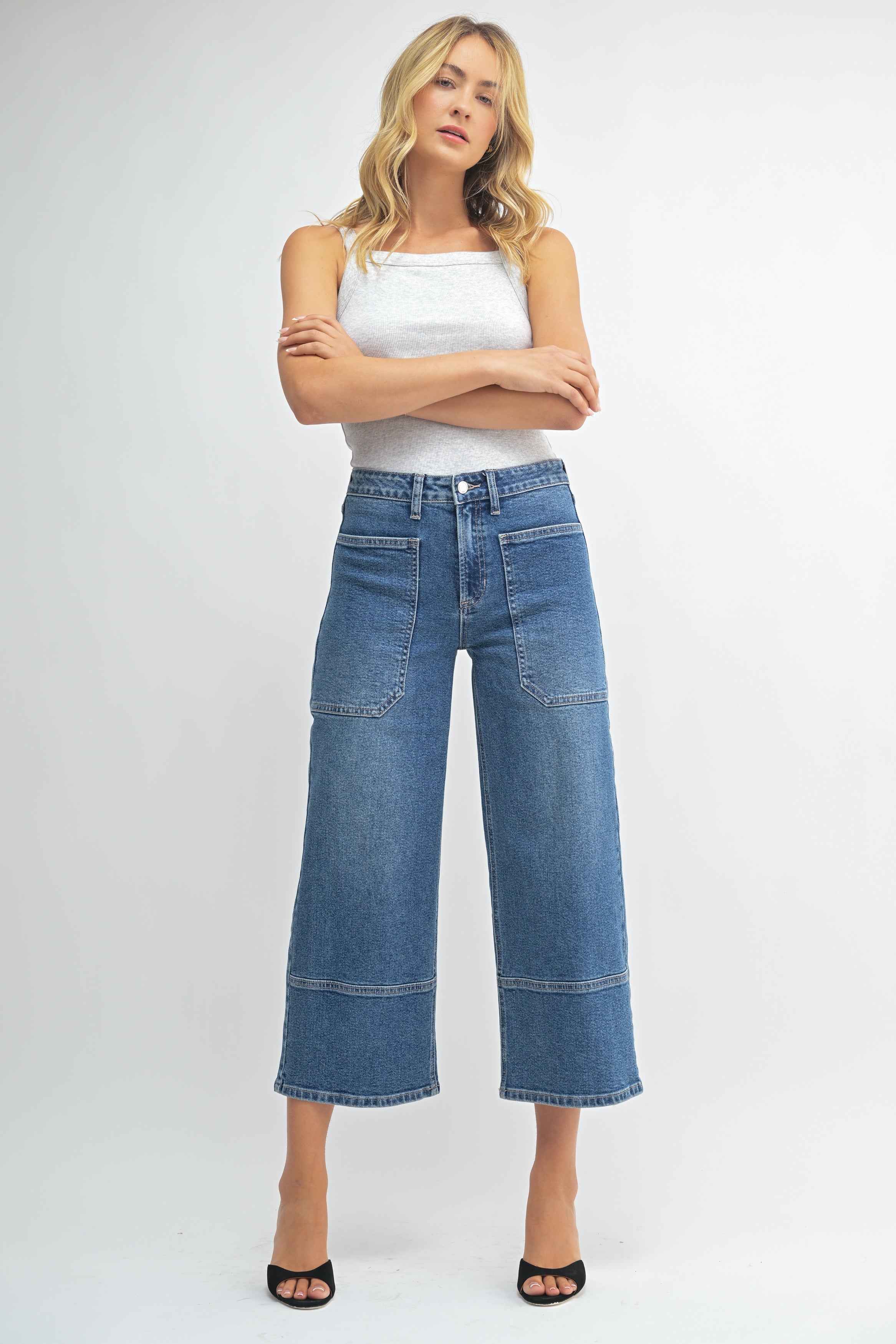 Just Black - High Rise Cropped Wide Leg, denim, womens jean collection