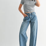 Just Black - Baggy Wide Leg - Medium Denim, Women's Jeans Collection