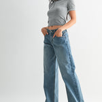 Just Black - Baggy Wide Leg - Medium Denim, Women's Jeans Collection