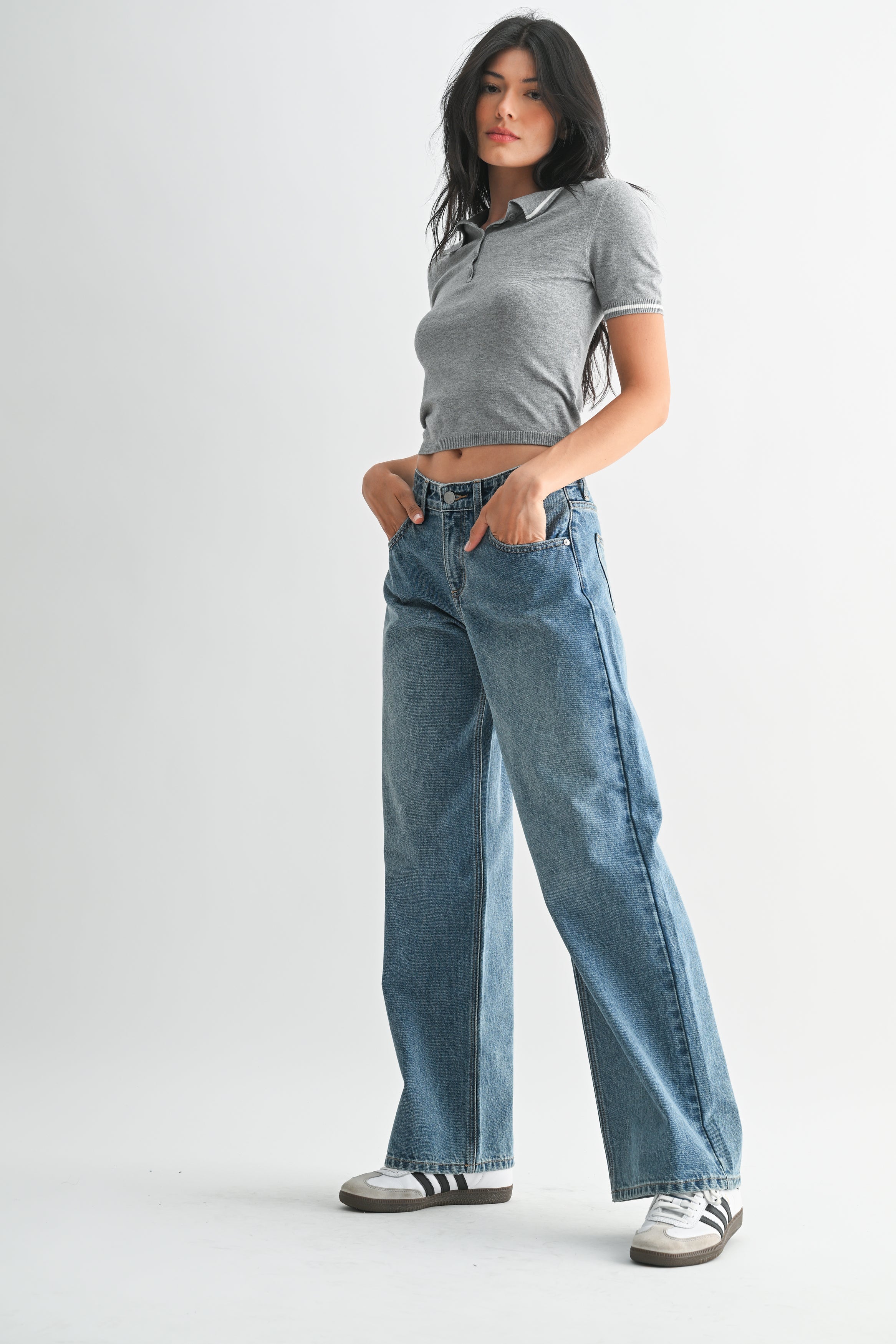 Just Black - Baggy Wide Leg - Medium Denim, Women's Jeans Collection