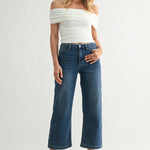 Just Black - Cropped Wide Sweat Jean - dark denim