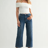 Just Black - Cropped Wide Sweat Jean - dark denim