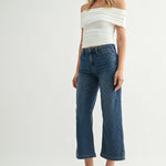 Just Black - Cropped Wide Sweat Jean - dark denim