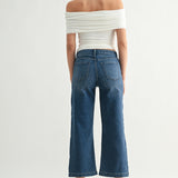Just Black - Cropped Wide Sweat Jean - dark denim