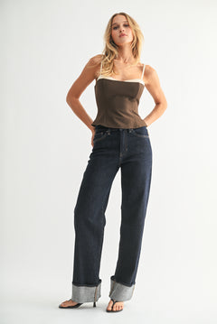 Just Black - Cuffed Wide Leg