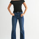 Just Black - Mid Rise Flare - dark denim