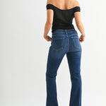 Just Black - Mid Rise Flare - dark denim