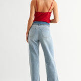 Just Black - Folded Waist Relaxed Straight