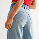 Just Black - Folded Waist Relaxed Straight