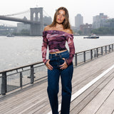 Mesh Off Shoulder Top