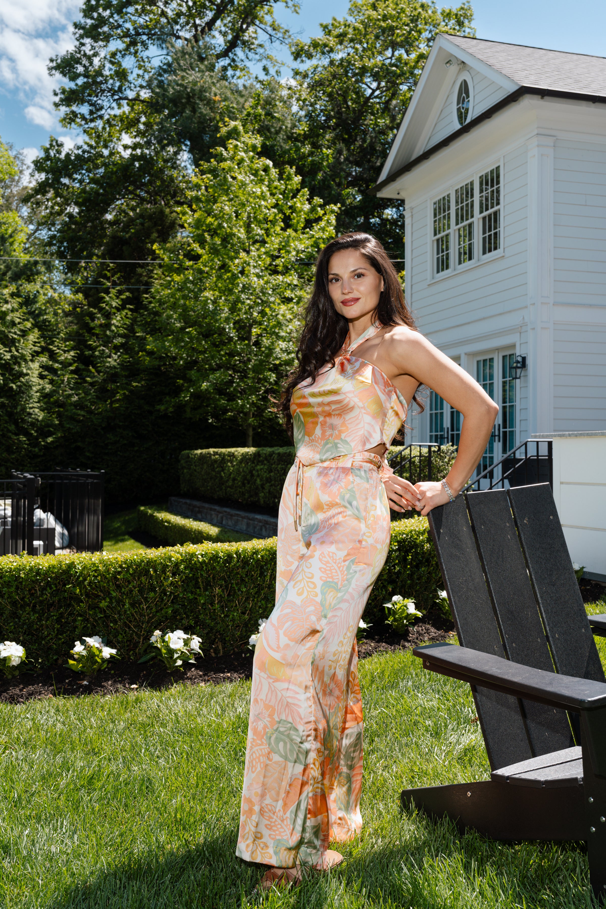 Printed Pant - Orange, Yellow, Green - Women's Pants/Matching Sets Collection 