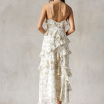 Floral Ruffle Maxi Dress - Cream/Multi - Women's Dresses Collection