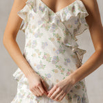Floral Ruffle Maxi Dress - Cream/Multi - Women's Dresses Collection