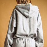 Bubble Hem Zip Front Sweatshirt