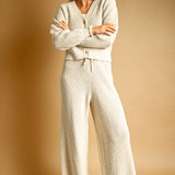 Two Tone Button Front Cardigan Pant Set