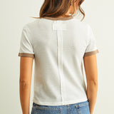 Color Combo Waffle Fabric Top
