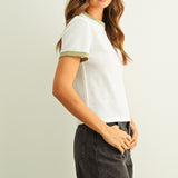 Color Combo Waffle Fabric Top
