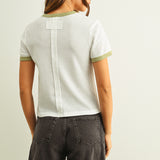 Color Combo Waffle Fabric Top