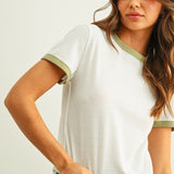 Color Combo Waffle Fabric Top