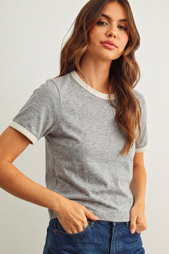 Short Sleeve Round Neck Top
