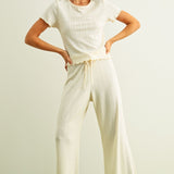 Pointelle Short Sleeve Top