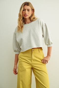 Raw Edge Bottom Sweatshirt