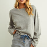 Long Sleeve Rolling Hem Top