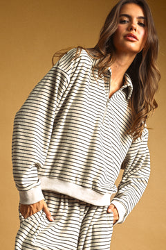 Stripe Towel Fabric Pullover