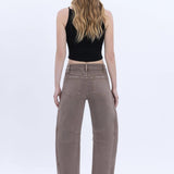 Flying Monkey - High Rise Barrel - stone, womens jean collection