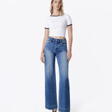 Flying Monkey - High Rise Crease Line Trouser Hem Wide