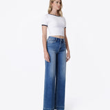 Flying Monkey - High Rise Crease Line Trouser Hem Wide