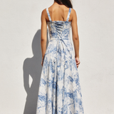 Tie Back Printed Midi Dress