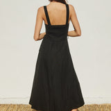 Linen Midi Dress With Belt
