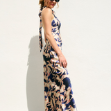 Halter Open Back Western Dress - Navy, Women's Dresses Collection