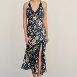 Lace Trim Tie Back Maxi - Teal, Women's Dresses Collection
