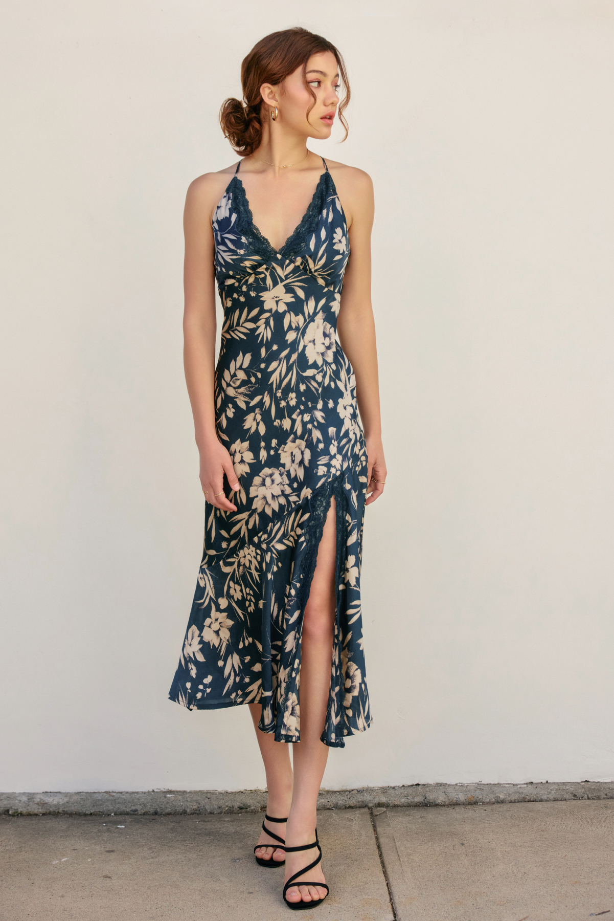 Lace Trim Tie Back Maxi - Teal, Women's Dresses Collection